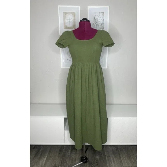 Christy Dawn The Scarlet Dress Women's Small Green Forest Gauze - Picture 2 of 9